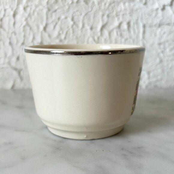 Vintage Harker Custard Cup Petit Point Cross Stitch Pattern Hotoven Floral - Picture 3 of 9